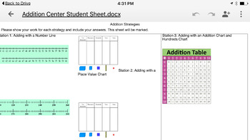 Preview of Grade 3/4 Addition and Subtraction Unit