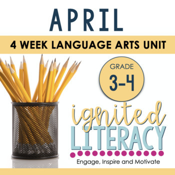 Preview of Grade 3/4 Ignited Literacy APRIL {Pack 8} Spiralled Junior Literacy Program