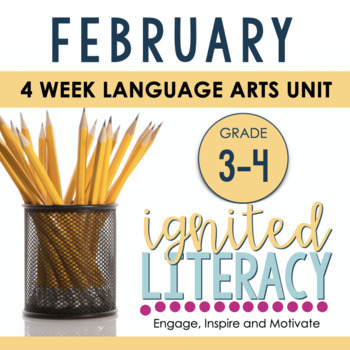 Preview of Grade 3/4 Ignited Literacy FEBRUARY {Pack 6} Spiralled Junior Literacy Program