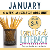 Grade 3/4 Ignited Literacy JANUARY {Pack 5} Spiralled Juni