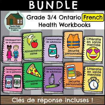 Preview of Grade 3/4 Ontario FRENCH HEALTH Workbooks