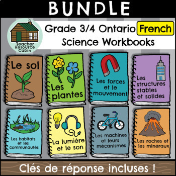 Preview of Grade 3/4 Science FRENCH Workbooks (NEW 2022 Ontario Curriculum)