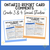 Grade 3 & 4 Social Studies Report Card Comments Guide - On
