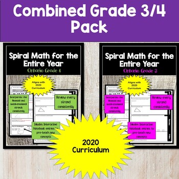 Preview of Grade 3/4 Spiral Math (New Ontario Math Curriculum 2020)