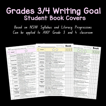 Preview of Grade 3 & 4 Writing Goals - Book Covers - Based on NSW Syllabus and Progressions
