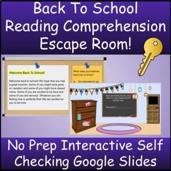Preview of Grade 3-5 Back To School/Beginning Of The Year Digital Google Slides Escape Room