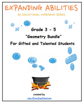 Preview of Grade 3 - 5 CCS : Geometry Math Bundle for Gifted and Talented Students