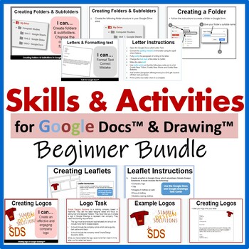 Preview of Beginners Skills & Activities Lessons Bundle for Google Docs™ & Google Drawings™