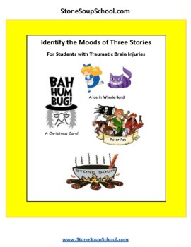 Preview of Grade 3- 8 Reading, Moods of 3 Stories for Students w/ Traumatic Brain Injuries