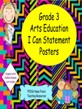 Preview of Grade 3 Arts Education  I Can Statement Posters and Teacher Checklist
