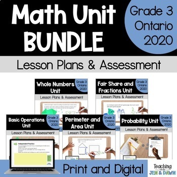Preview of Grade 3 Math Units Bundle - Ontario 2020 Curriculum - PDF and Google Slides