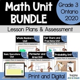 Grade 3 Math Units Bundle - Ontario 2020 Curriculum - PDF 