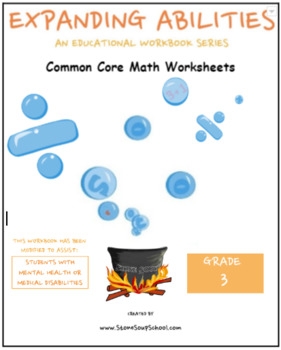 Preview of Grade 3, CCS: Math Bundle (Fraction,Geo,Algebra,M&D,B10) for MH or Med Cond