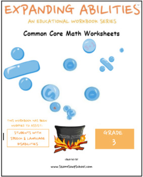 Preview of Grade 3, CCS: Math Bundle- Fractions, Geo, Alg, M & D, Base 10 - Speech/Language