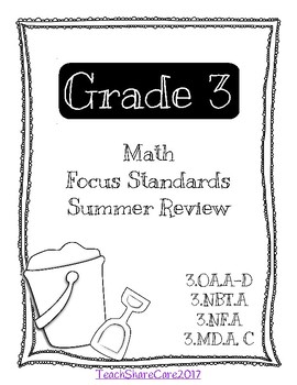 Preview of Grade 3 CCSS Focus Standards Math Summer Review Packet