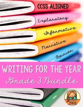Preview of Grade 3 CCSS Writing for the Year BUNDLE: Narrative, Opinion, How-To, & Research