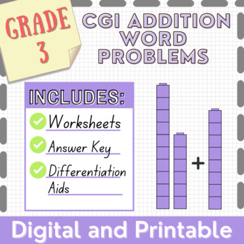 Preview of Grade 3 CGI Number Stories - ADDITION