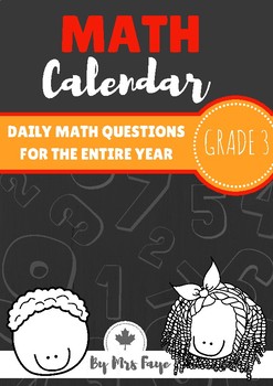 Preview of Grade 3 Daily Math Calendar Questions - Canadian Version