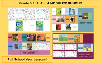 Preview of "Grade 3 ELA (ALL MODULES)" Google Slides- Bookworms Supplement