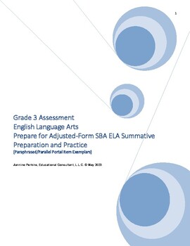 Preview of Grade 3 ELA Assessment - Great Preparation for Adjusted-Form SBA Summative