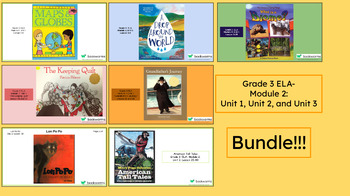 Preview of "Grade 3 ELA Module 2 BUNDLE" Google Slides- Bookworms Supplement