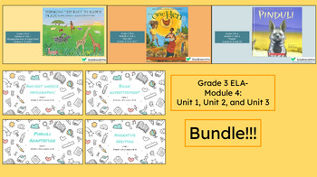 Preview of "Grade 3 ELA Module 4 BUNDLE" Google Slides- Bookworms Supplement