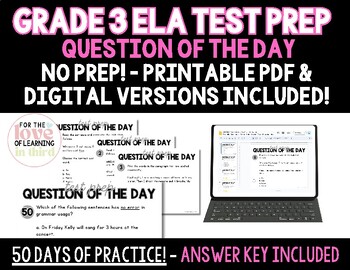 Preview of 3rd Grade ELA Reading Editing Revising Digital Test Prep Standardized Testing