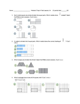 Grade 3 Eureka Math Module 5 Topic A test by The Crafty Guru | TpT