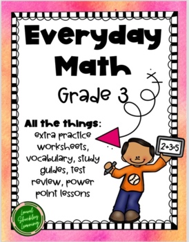Preview of Grade 3, Everyday Math Unit 1 Bundle, PPTs, Practice Pages, Test Review
