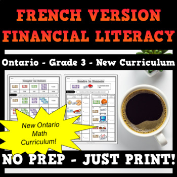 Preview of Grade 3-  Financial Literacy (Strand F) - New Ontario Math 2020 - FRENCH VERSION