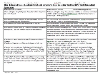 Preview of Grade 3 Fly Away Home Close Reading Units