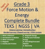 Grade 3 TEKS "Force Motion and Energy" Bundle-Distance Education