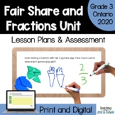 Grade 3 Fractions Unit - Ontario Math 2020 - PDF and Googl