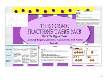 Preview of Grade 3 Fractions Tasks Pack