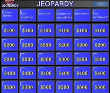 Preview of Grade 3 French Immersion EQAO Math Jeopardy