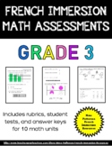 Grade 3 French Immersion Math Assessments