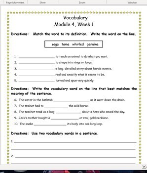 grade 3 hmh into reading vocabulary worksheets module 4 tpt