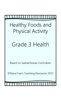 Preview of Grade 3 Health - Healthy Eating and Physical Activity