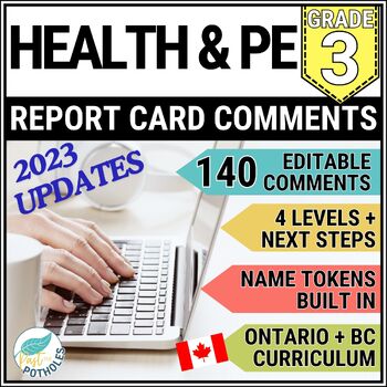 Preview of Health Physical Education Report Card Comments - Ontario Grade 3 - UPDATED ***BC