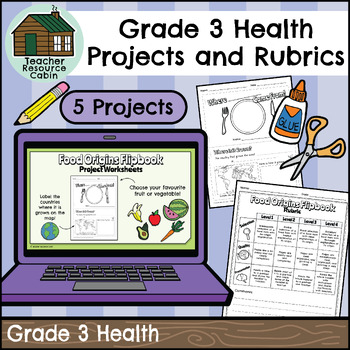 Preview of Grade 3 Health Projects and Rubrics - Includes Google Slides™