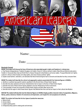 Preview of Grade 3 Historical American Leaders Booklet