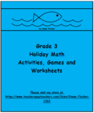 Grade 3 Holiday Math - Activities, Games and Worksheets
