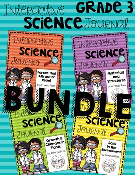 Preview of Grade 3 Interactive Science Journal: BUNDLE {Editable}