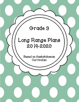 Preview of Grade 3 Long Range Plan 2019 - 2020 Saskatchewan