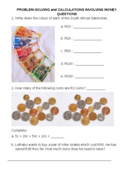 Preview of Grade 3 MATHEMATICS (Problem solving and CALCULATIONS INVOLVING MONEY) QUESTIONS