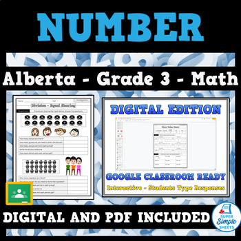 Preview of Grade 3 Math - Alberta - Number (Number Sense) - NEW 2022 Curriculum