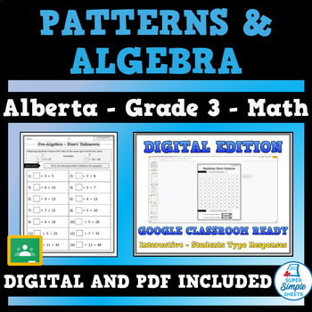 Preview of Grade 3 Math - Alberta - Patterns and Algebra - NEW 2022 Curriculum