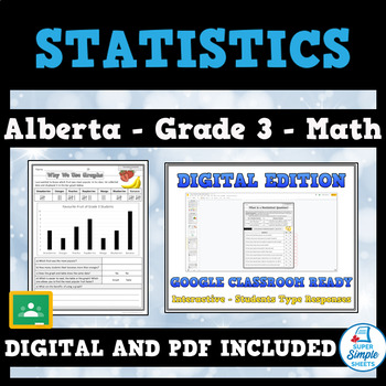Preview of Grade 3 Math - Alberta - Statistics - NEW 2022 Curriculum