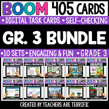 Preview of Grade 3 Math Bundle Boom Cards - Digital