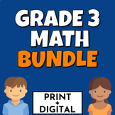 Grade 3 Math Bundle CCSS Aligned Print and Digital